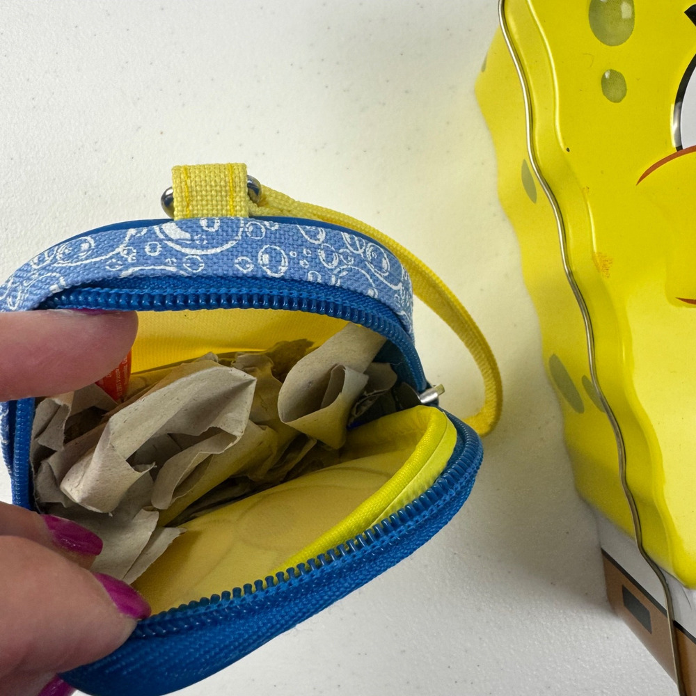 Vintage SpongeBob Containers Early 2000s, Lot of 3, Two Tin and One Fabric, Y2K - Picture 5 of 8
